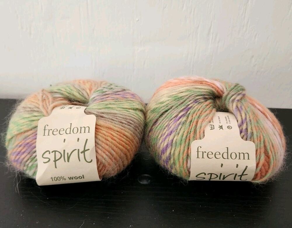 Freedom Spirit Yarn Lot 2 Wool Multicolor Pastel Twilleys England Soft Crochet